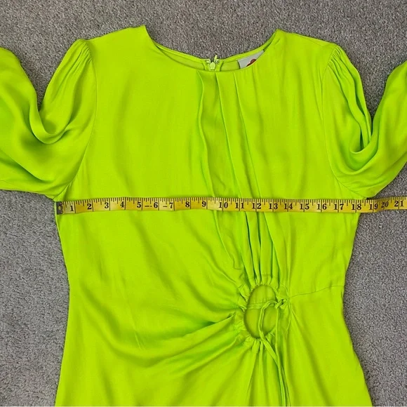 Farm Rio Lime Piping Cut Out Midi Dress L - Picture 10 of 12